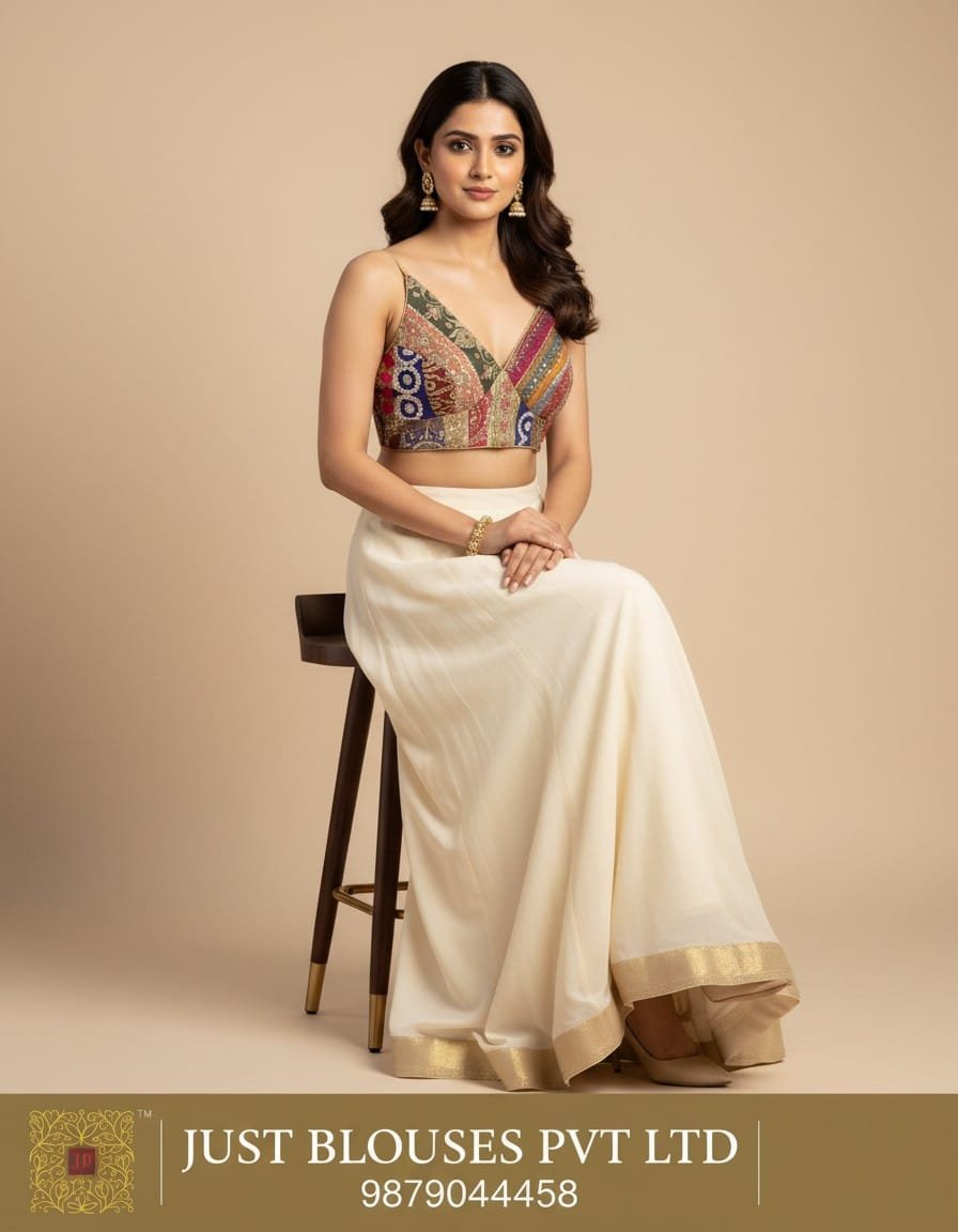 Premium Vintage Plunge Blouse